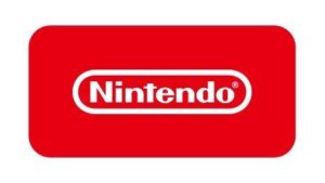 A red and white logo of the Nintendo Switch console. The logo features the Switch's two Joy-Con controllers, which are attached to the console in the handheld mode. The logo is on a white background.