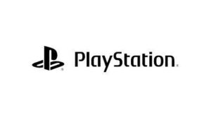 A black logo of the PlayStation console. The logo features the PlayStation's logo, which is in the center of the logo. The logo is on a white background.