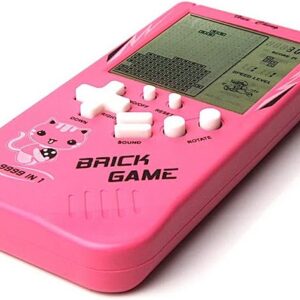 Brick Game Console with 9999 Built-In Games. Play all your favorites like Tetris, Pac-Man, and Donkey Kong. Small and easy to carry.