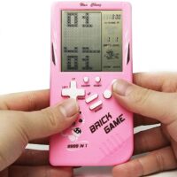 Brick Game Console with 9999 Built-In Games. Play all your favorites like Tetris, Pac-Man, and Donkey Kong. Small and easy to carry.